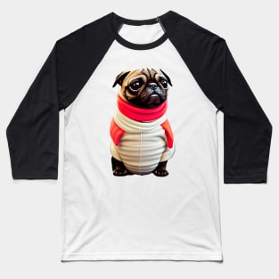 Cute Pug in Sushi Costume - Adorable Pug Dressed up as a Sushi Roll Baseball T-Shirt